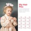 NOLITOY 20pcs Rabbit Ear Hair Clip Accessories, Plush Bunny Ears Hair Clip Making view 2
