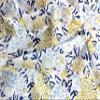 AVKA Studio Hand Block Print Fabric by the yard - PRECUT 1 yard 42 Inch Width - 100% Cotton Material - White & Blue Floral Pattern - Light Weight Indian Cloth for making Summer Dress tops projects etc view 2