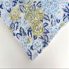 AVKA Studio Hand Block Print Fabric by the yard - PRECUT 1 yard 42 Inch Width - 100% Cotton Material - White & Blue Floral Pattern - Light Weight Indian Cloth for making Summer Dress tops projects etc view 3