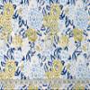AVKA Studio Hand Block Print Fabric by the yard - PRECUT 1 yard 42 Inch Width - 100% Cotton Material - White & Blue Floral Pattern - Light Weight Indian Cloth for making Summer Dress tops projects etc view 4