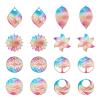 Craftdady 32pcs Filigree Flower Leaf Tree Pendants 8 Styles Colorful Stainless Steel Flat Round Floral Filigree Charms Hollow Joiner Links Pendant Connector Link Big Pendants for Jewelry Making view 1
