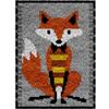 Yglnden Latch Hook Kits Rug Fox Crochet Yarn Cushion Colour Pre-Printed Canvas Rug Needlework DIY Hook and Latch Kit Christmas Home Decoration 52x38cm/20 X15inch view 1