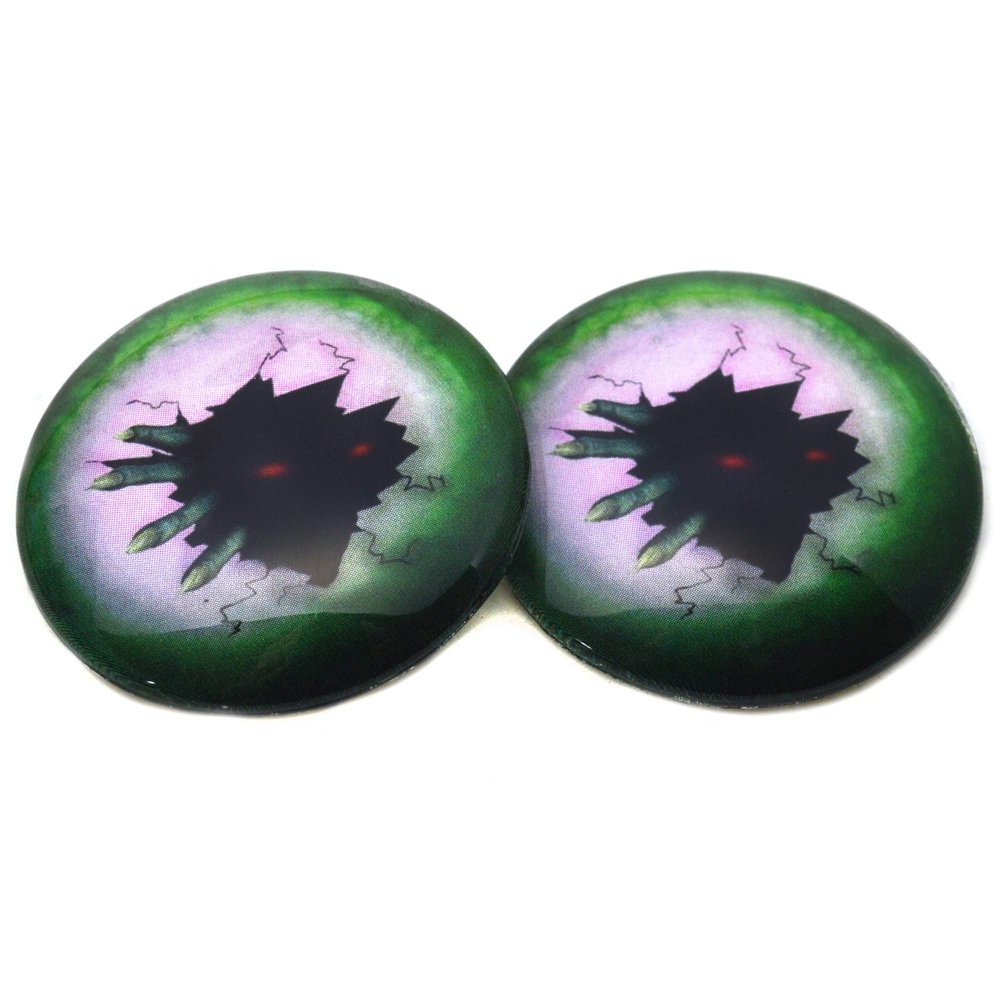 Megan's Beaded Designs Break in Scary Zombie Monster Horror Glass Eyes 6mm to 60mm Horror Hand Halloween Red Eye Prop Jewelry Making Art Doll Parts Sculpture Craft (14mm)