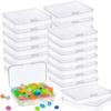 MFDSJ 6 Pcs Mini Plastic Storage Containers Box with Lid, 3.5x2.4 Inches Clear Rectangle Box for Collecting Small Items, Beads, Game Pieces, Business Cards, Crafts Accessories view 1