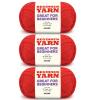 3x60g Red Yarn for Crocheting and Knitting;3x66m (72yds) Cotton Yarn for Beginners with Easy-to-See Stitches;Worsted-Weight Medium #4;Cotton-Nylon Blend Yarn for Beginners Crochet Kit Making view 1