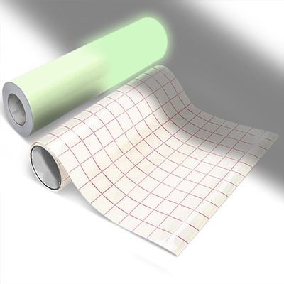 VViViD DECO65 Glow in The Dark Permanent Adhesive Craft 12 Inches x 20 Feet Vinyl Roll Including Free 12 Inches x 12 Inches Transfer Paper Sheet (Green)