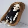 JD016 4-5inch 11-13cm 1/12 Long Forest Straight Synthetic Mohair BJD Doll Wigs (Brown) view 3