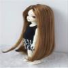 JD016 4-5inch 11-13cm 1/12 Long Forest Straight Synthetic Mohair BJD Doll Wigs (Brown) view 4