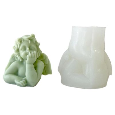 LAFANDE Angel Candle Molds, Cute Angel Silicone Moulds, Reusable Mould for Candle Resin Crafts Soap, Scented Wax Mould, Aromatherapy Mold, Chocolate Cake Making Mold