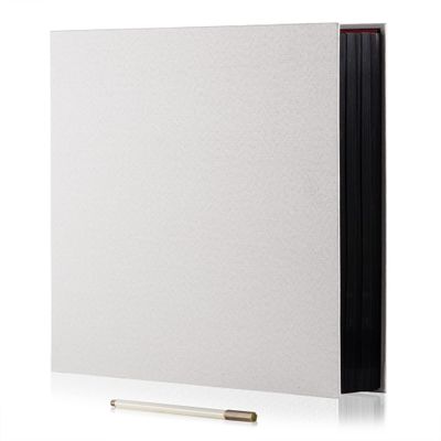 HoneyTolly Large Photo Album Self Adhesive for 4x6 8x10 Magnetic Scrapbook Album DIY 60 Black Sticky Pages Linen Cover Photo Album(White)