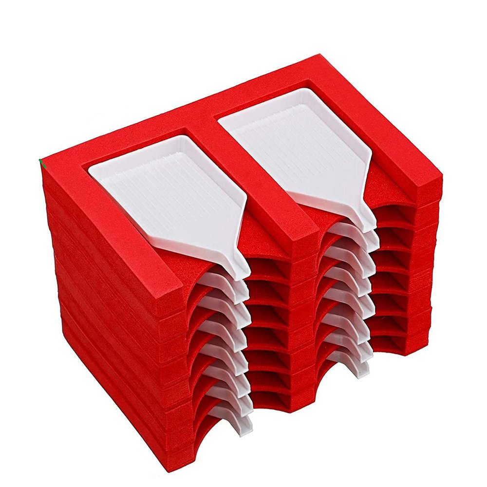 Lyzeous 16 Slots Tray Organizer Accessories Tray Tools Kits Organizer Red