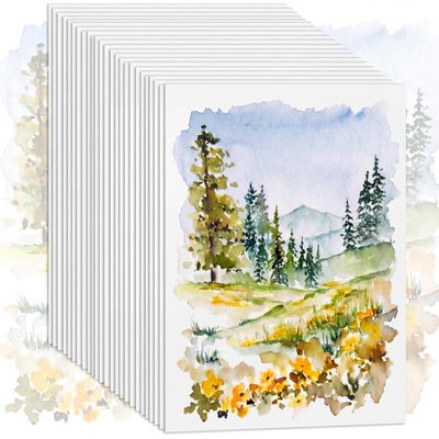 TaoBary 300 Pcs Watercolor Paper Sheet Bulk 6 x 9 Inch White Cold Press Paper Pack 110 lb 230 GSM Sketch Painting Watercolor Pad for Watercolorist Beginning Artists Adults Drawing Craft