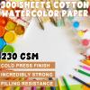 TaoBary 300 Pcs Watercolor Paper Sheet Bulk 6 x 9 Inch White Cold Press Paper Pack 110 lb 230 GSM Sketch Painting Watercolor Pad for Watercolorist Beginning Artists Adults Drawing Craft view 2