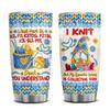 4LIEUBASMI Knitting Gnomes Stainless Steel Coffee 20oz Tumbler Funny Gifts Ideas Christmas Birthday Knitting Gifts For Women Knitters Love Knitting Cute Yarn Collector Travel Mugs Knit Coffee Mug view 1