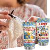 4LIEUBASMI Knitting Gnomes Stainless Steel Coffee 20oz Tumbler Funny Gifts Ideas Christmas Birthday Knitting Gifts For Women Knitters Love Knitting Cute Yarn Collector Travel Mugs Knit Coffee Mug view 3