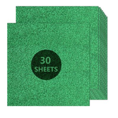 Green Glitter Cardstock 12 x 12, Paper for Cricut, Thick Card Stock for Card Making, Scrapbooking, Craft(250Gsm 30Sheets) (Green)