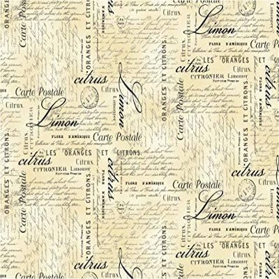 Michael Miller Limoncello CX9252 Beige Script