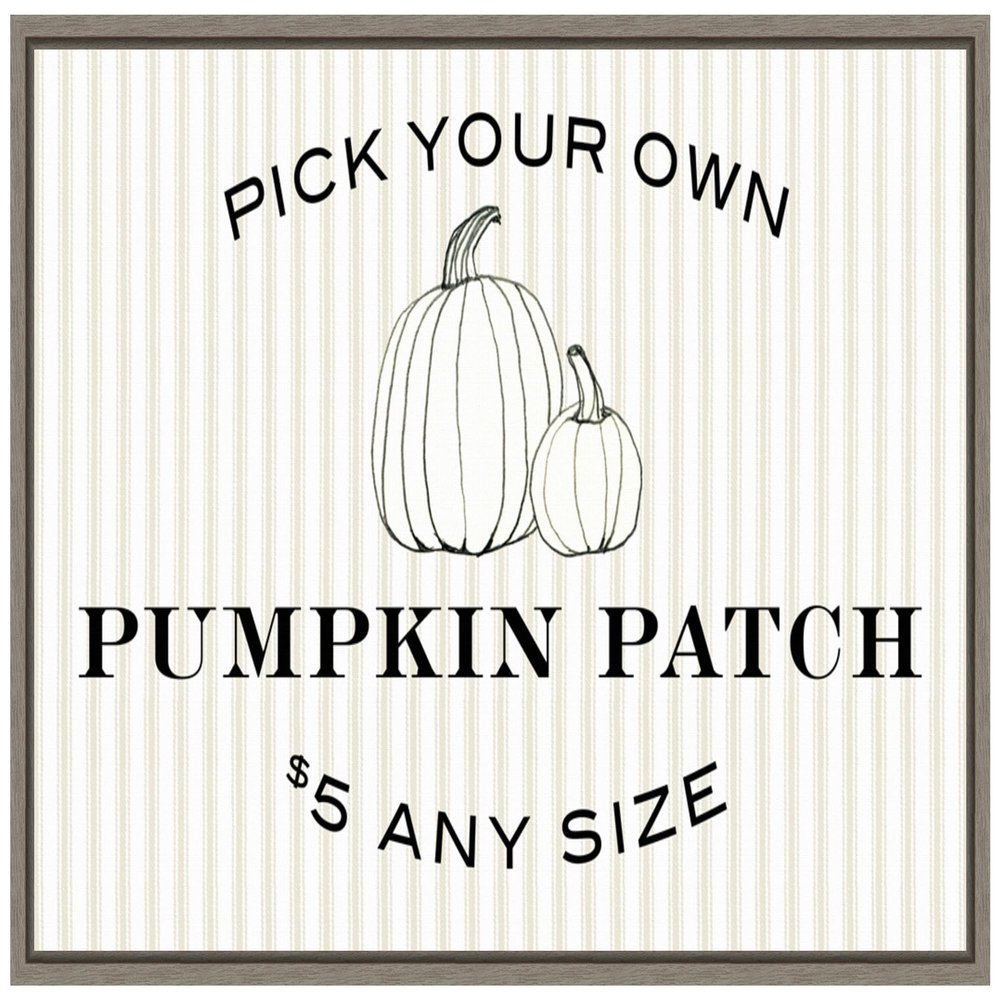 Amanti Art Framed Canvas Wall Art 23x33 Pumpkin Patch by Wild Apple Portfolio, Framed Wall Art Canvas, Americana Artwork, Country Rustic Decor, Large Poster Painting for Living Room, Bedroom,