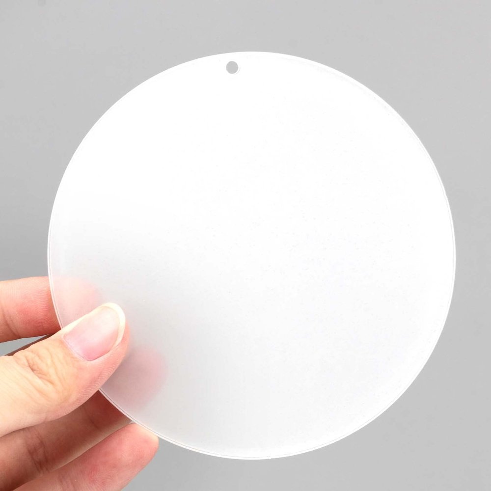 SINJEUN 40 Pack 4 Inch Clear Acrylic Circles with Hole, 1/8" Thick Round Acrylic Ornament Blanks, Transparent Plastic Discs Keychain Blanks for Vinyl, Engraving Projects, DIY Keychain, Art Crafts