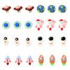 Honbay 24PCS Space Theme Flatback Resin Charms Cute Astronaut Rocket Planet Spaceship Resin Cabochons Ornaments for Hair Accessories Phone Case Scrapbooking Decor (8 Style) view 1
