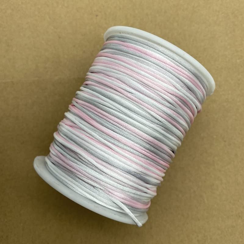 MOBSAN 1.0-2.0mm Nylon String Tassel Satin Rope Bracelet with Woven String Suitable for DIY String Necklace Bracelets Bracelet Rope (Color : 21, Size : 2.0mm(100yards))