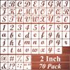 2 Inch Alphabet Letter Stencils for Painting - 70 Pack Letters and Numbers Stencil Templates with Signs for Painting on Wood, Reusable Letter and Number Stencils for Chalkboard Wood Signs & Wall Art view 1