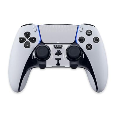 MightySkins Glossy Glitter Skin Compatible with PS5 DualSense Edge Controller - Solid White | Protective, Durable High-Gloss Glitter Finish | Easy to Apply & Change Styles | Made in The USA