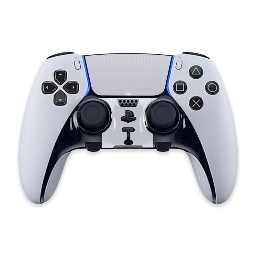 MightySkins Glossy Glitter Skin Compatible with PS5 DualSense Edge Controller - Solid White | Protective, Durable High-Gloss Glitter Finish | Easy to Apply & Change Styles | Made in The USA