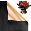 CCINEE 20 Sheets Double Sided Gloden Flower Wrapping Paper Waterproof Fresh Flower Packing Material Florist Bouquet Supplies DIY Craft Gift Packing,Black+Gold view 1