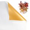 CCINEE 20 Sheets Double Sided Gloden Flower Wrapping Paper Waterproof Fresh Flower Packing Material Florist Bouquet Supplies DIY Craft Gift Packing,White+Gold view 1