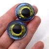 Megan's Beaded Designs Moray EEL Glass Eyes Realistic Electric Green Blue Yellow 6mm to 60mm Jewelry Making Art Doll Fish Animal Mache Taxidermy Sculpture Flatback (10mm) view 4