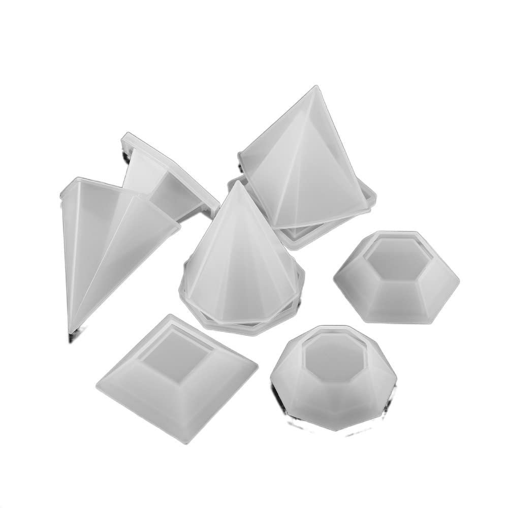 NCKPRO 1 Set of Pyramid Silicone Mold, Storage Box Epoxy Resin Casting Mold for DIY Silicone Resin Jewelry Making Tools (Color : 4-Sided Diamond)