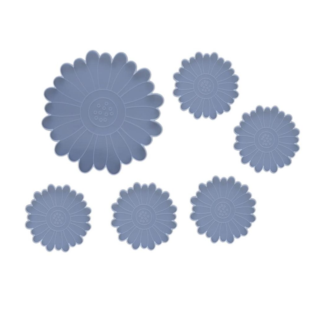 NCKPRO 1Set Flower Shape Coaster Silicone Mold, Pad Round Daisy Tray Silicone Mould for DIY Epoxy Resin Crafts Home Decoration Tools (Size : 5pcs Set)