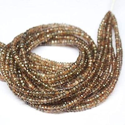AAA Andalusite Faceted Cut Rondelle Gemstone Craft Beads Strand 13" 4mm