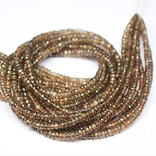 AAA Andalusite Faceted Cut Rondelle Gemstone Craft Beads Strand 13" 4mm