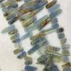 1 Strands Natural Blue Calcite Slabs Slices Flat Stick Beads Drill Side Fit Jewelry Necklace Bracelets Size: 7-8mm X 10-25mm 15" 04317 view 2