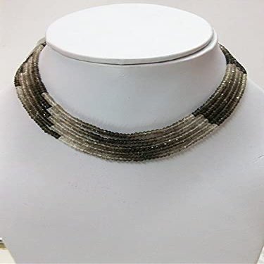 Beads 3.5 mm Natural Smokey Shaded Roundel Micro Faceted Beads 14 INCH