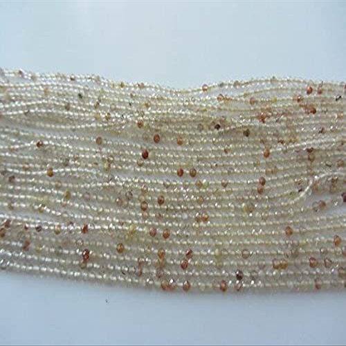 5 String Natural Golden Rutile 14" Inches String Faceted Rondelle Beads 2.25 MM