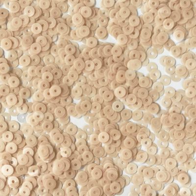 5mm Flat Sequins Nude Beige Transparent Glossy Matte Duo Reversible Medium Hole Made in USA