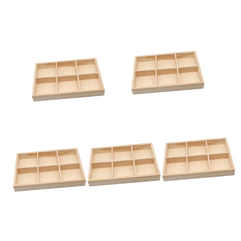 Zerodeko 5pcs Box Succulents Holder Flower Wood Drawer Beads Desktop for -Compartment Divided Organizer Pot Watercolor Sundries Pigment DIY Portable Station Bar Crayon Sugar Charms Offee
