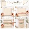 Minatee 50 Pcs Beginners Wooden Loom Notched Weaving Loom Basket Weaving Tools for Kids Adult Art Craft Activity Jewelry Motor Skills Crochet Knitting Sewing Teaching Educational, 6 x 9 in view 4