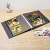 HoneyTolly Large Photo Album Self Adhesive 4x6 8x10 10x12 13"x12.6" Scrapbook Album 12.6"x11" Inch 60 Black Sticky Pages Linen Cover Magnetic Photo Album with A Metallic Pen and DIY Stickers(Blue) view 2