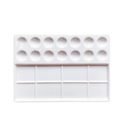 Ceramic Palette, 18 Fine Water Painting Paint Trays are Durable and Suitable for School Teachers' Teaching and Sketching (Color : 14 Well)