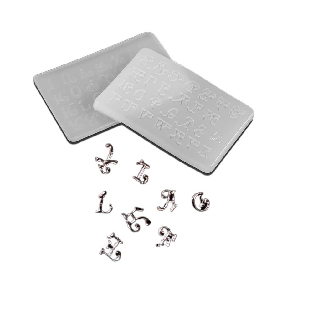 NCKPRO 2Pcs 26 English Alphabet Letter 3D Resin Silicone Mould, Epoxy Resin Crafts Molds for DIY Resin Silicone Jewelry Making Tools