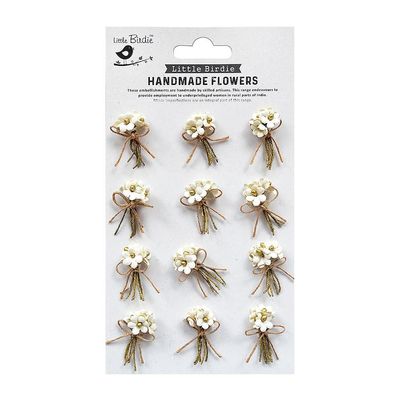 Little Birdie Paper Bouquet 12/Pkg-Shabby Chic