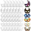 Leyndo 48 Pcs Paper Mache Masks Half Face White Masquerade Mask DIY Blank Mardi Gras Halloween Cosplay Party (Stylish Style) view 1