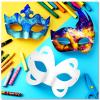 Leyndo 48 Pcs Paper Mache Masks Half Face White Masquerade Mask DIY Blank Mardi Gras Halloween Cosplay Party (Stylish Style) view 3