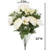 Cream Artificial Peony Cosmo Lily Bouquet by Factory Direct Craft for Spring Arrangements and Summer Displays 22"H view 2