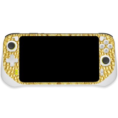 MightySkins Carbon Fiber Skin Compatible with Logitech G Cloud Gaming Handheld - Golden Croc | Protective, Durable Textured Carbon Fiber Finish | Easy to Apply | Made in The USA