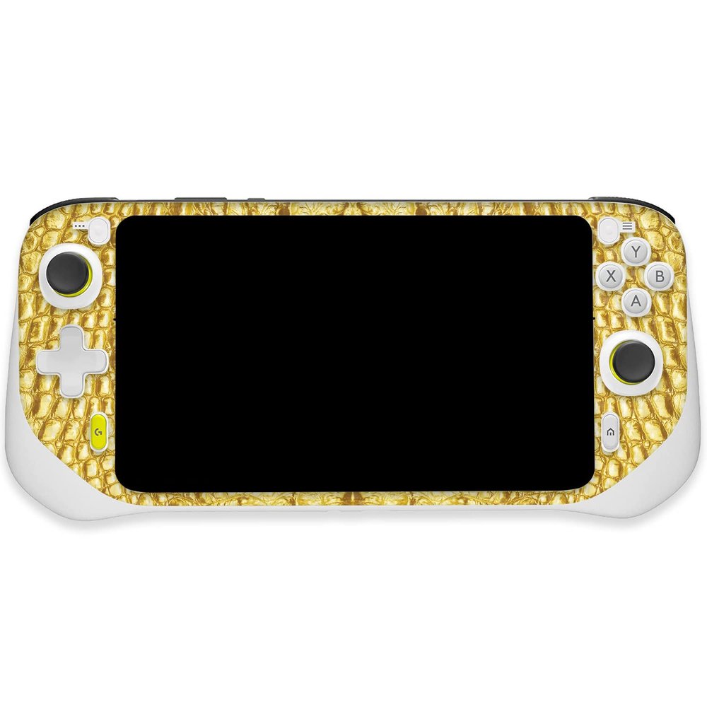 MightySkins Carbon Fiber Skin Compatible with Logitech G Cloud Gaming Handheld - Golden Croc | Protective, Durable Textured Carbon Fiber Finish | Easy to Apply | Made in The USA